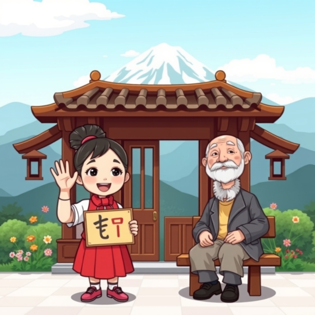 Image prompt,  generate_image_of_a_person_waving_and_saying_سڵاو_with_a_beautiful_mountain_background 
       create_a_picture_of_a_young_girl_smiling_and_greeting_with_سڵاو_in_front_of_a_traditional_door 
       illustrate_a_cartoon_character_holding_a_sign_with_سڵاو_written_on_it_surrounded_by_flowers 
       design_a_postcard_with_a_photo_of_a_person_saying_سڵاو_with_a_panoramic_view_of_a_cityscape 
       draw_a_picture_of_an_old_man_sitting_on_a_bench_saying_سڵاو_to_a_passing_friend 
       produce_an_image_of_a_group_of_people_gathered_around_a_table_saying_سڵاو_to_each_other_during_a_meal 
       make_a_digital_art_of_a_person_wearing_a_traveling_hat_and_saying_سڵاو_with_a_suitcase_in_hand 
       compose_a_photo_of_a_child_waving_and_saying_سڵاو_with_a_balloon_in_hand 
       sketch_a_scene_of_a_person_sitting_on_a_beach_saying_سڵاو_to_a_sailing_boat_in_the_distance 
       create_an_illustration_of_a