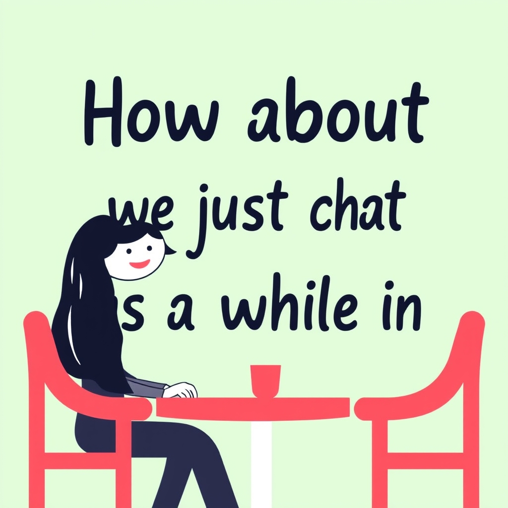 Image prompt, How about we just chat  for a while 