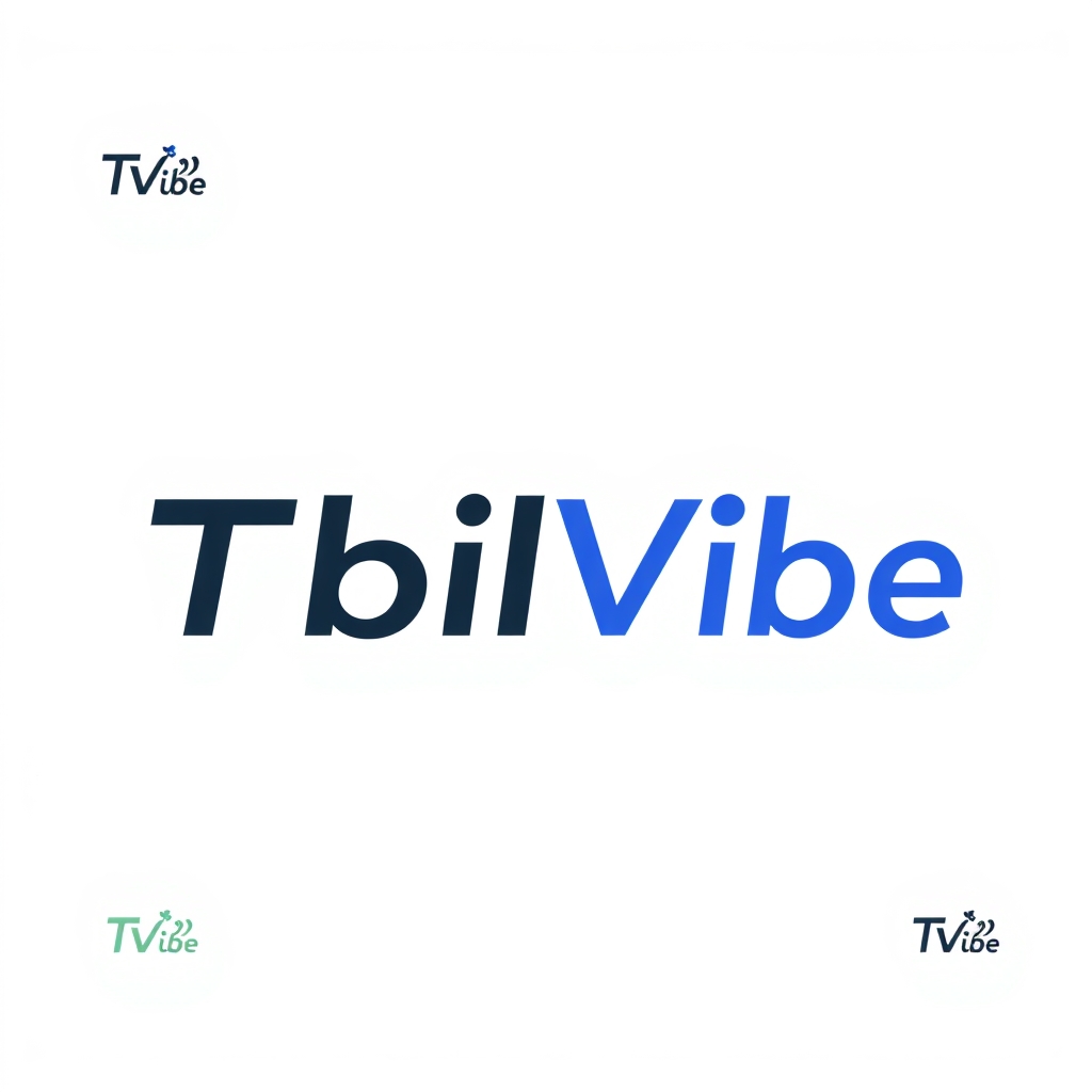 Image prompt, Original unique logo design for "TbilVibe", modern and creative