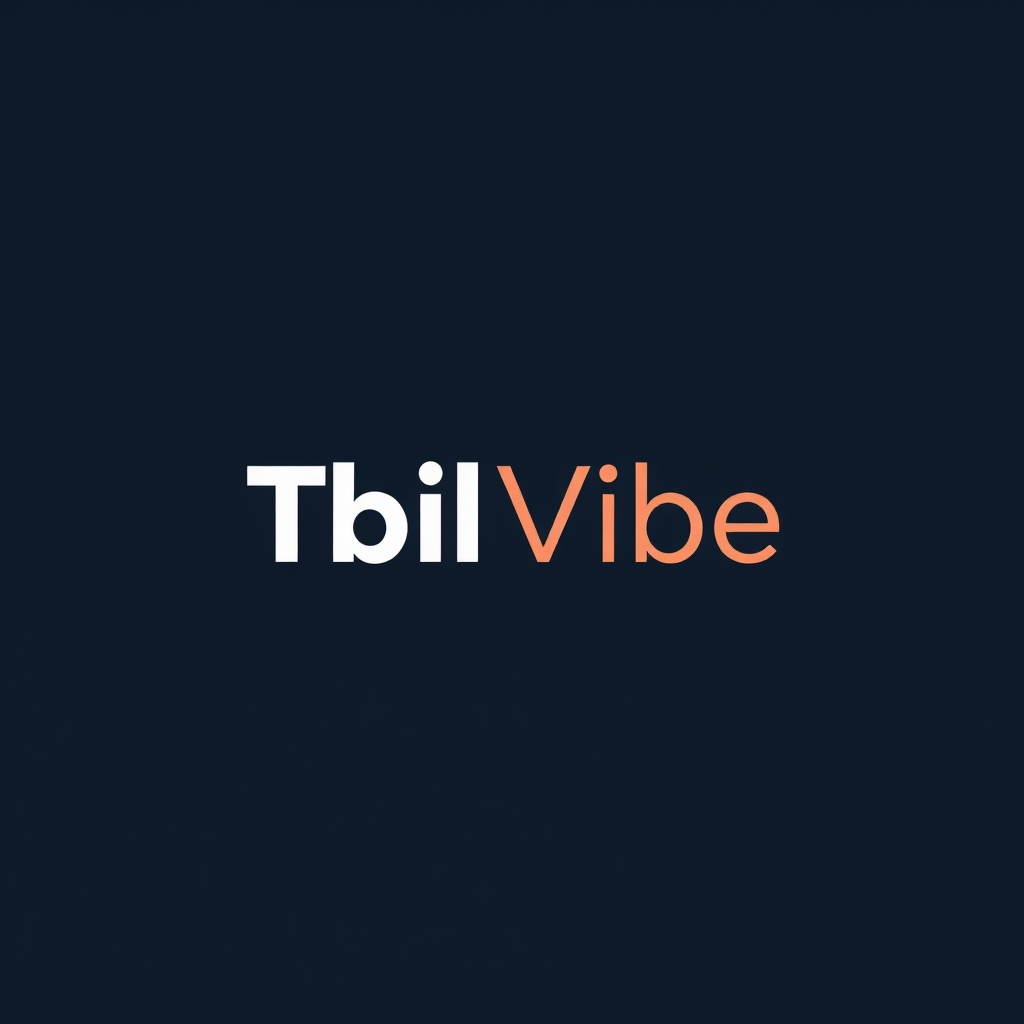 Image prompt, Design a unique and original logo for "TbilVibe", modern minimal style, creative typography, professional brand logo, clean and stylish